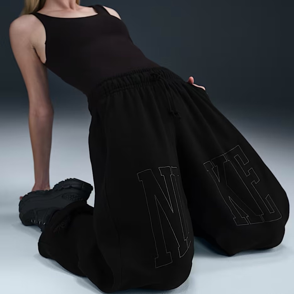 Nike Women's Mid-Rise Oversized Open-Hem French Terry Pants
